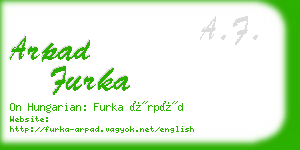 arpad furka business card